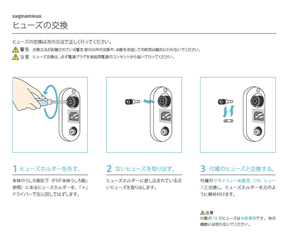 ヒューズ確認交換方法