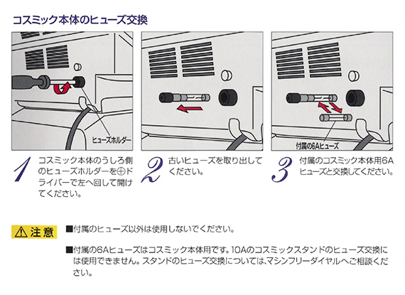 ヒューズ確認交換方法